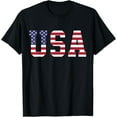 thumbnail image 1 of USA National American Flag 4th Of July T-ShirtMen and women, Black T-shirt, size: Extra large, 1 of 4