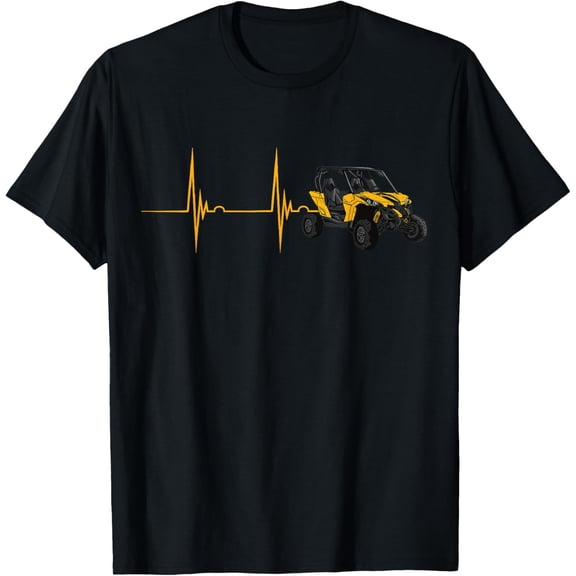 t-shirt UTV Quad Bike Heartbeat EKG Pulse 4x4 Offroad Vehicle SXS T-Shirt mens，black，women，funny，journey，Crew Neck, Short Sleeve,printing