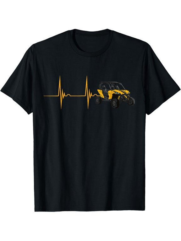 t-shirt UTV Quad Bike Heartbeat EKG Pulse 4x4 Offroad Vehicle SXS T-Shirt.