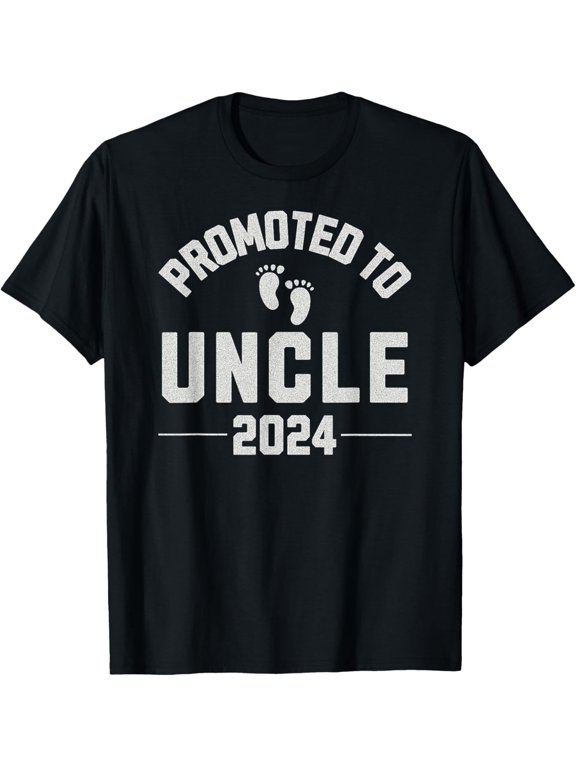 t-shirt Uncle Tees for Men Promoted to Uncle 2024 T-Shirt mens,black,women,funny,journey,Crew Neck, Short Sleeve,custom clothing patterns.gift