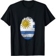 thumbnail image 1 of t-shirt Uruguay Flag Fingerprint Proud Uruguayans Men Women Kids DNA T-Shirt mens，black，women，funny，men，journey，Crew Neck, Short Sleeve,printing, 1 of 4