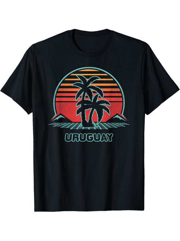 t-shirt Uruguay Retro Vintage 80s Style mens,black,women,funny,men,journey,Crew Neck, Short Sleeve,printing