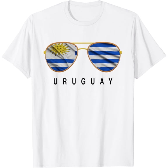 t-shirt Uruguay sunglasses landscape Flag Uruguayan lentes mens, woman, white，funny，journey，Crew Neck, Short Sleeve,printing