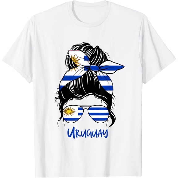 t-shirt Uruguayan Girl Uruguay girl Chica uruguaya flag mens, woman, white，funny，journey，Crew Neck, Short Sleeve,printing