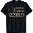 thumbnail image 1 of t-shirt VA Nurse Real American Hero 4th of July US Patriotic Vintage T-Shirt mens t shirt，black，women，funny，misfits，men，journey, 1 of 4