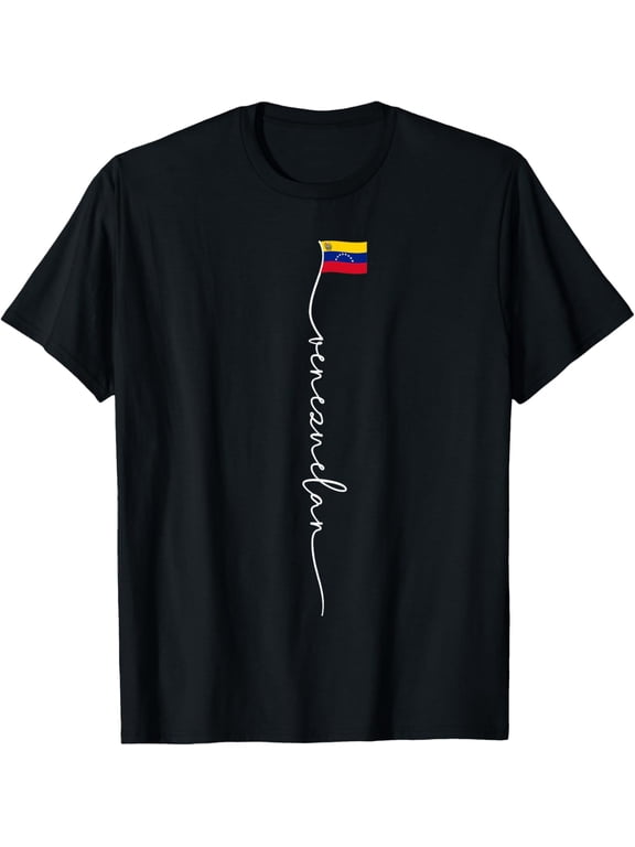 t-shirt Venezuela Signature Venezuelan Flag T-Shirt mens,black,women,funny,journey,Crew Neck, Short Sleeve,custom clothing patterns.gift