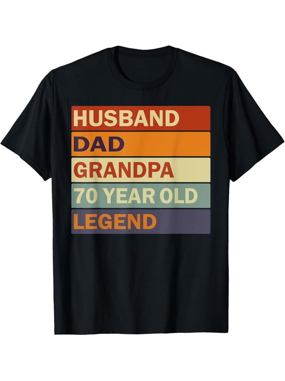 t-shirt Vintage 70th Birthday Saying For 70 Year Old Dad And Grandpa T-Shirt mens,black,women,funny,journey,Crew Neck, Short Sleeve,custom clothing patterns.gift