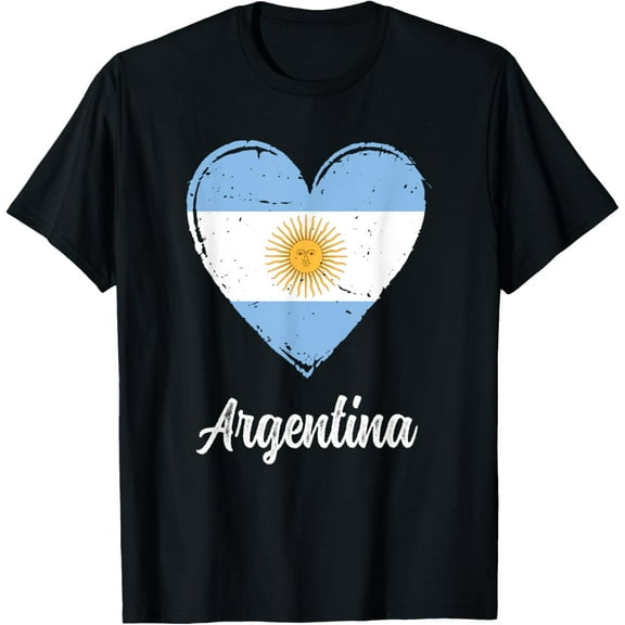 t-shirt Vintage Argentinian Roots Heart Argentina Flag Pride T-Shirt.