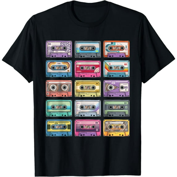 Vintage Cassette tapes Collection 80's 90's Music, Mixtape T-Shirt mens t t men，black，women，misfits，journey ，boys