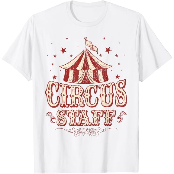 t-shirt Vintage Circus Themed Birthday Party T Shirt - Circus Staff T-Shirt mens, woman, white，funny，journey，Crew Neck, Short Sleeve,custom clothing patterns.gift