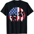 thumbnail image 1 of t-shirt Vintage Dog Paws American Flag 4th of July Pride T-Shirt mens t shirt，black，women，funny，misfits，men，journey, 1 of 4