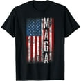 thumbnail image 1 of t-shirt Vintage Grunge MAGA American Flag Lover Funny Gifts T-Shirt mens，black，women，funny，men，journey，Crew Neck, Short Sleeve,printing, 1 of 4