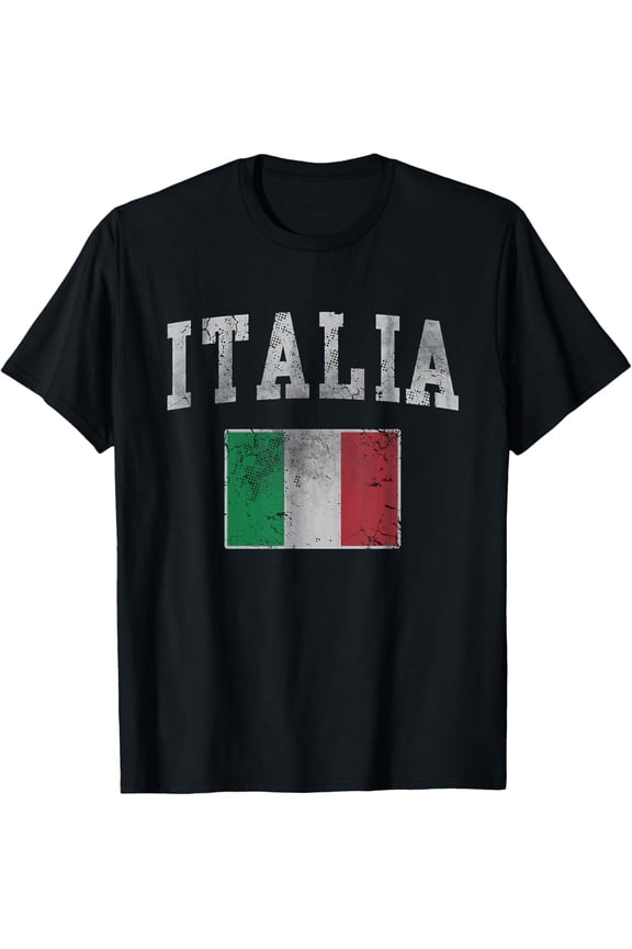t-shirt Vintage Italia Italian Flag Italy Men Women Kids Youth T-Shirt.