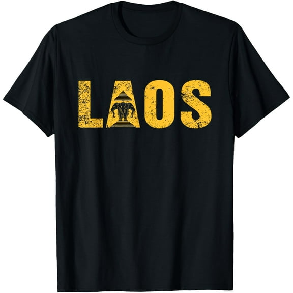 t-shirt Vintage Laos Flag Vientiane Kingdom of Laos Men Women Kids T-Shirt.