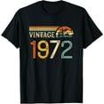 thumbnail image 1 of t-shirt Vintage Made in 1972 Birthday T-Shirt mens，black，women，funny，journey，Crew Neck, Short Sleeve,printing, 1 of 4