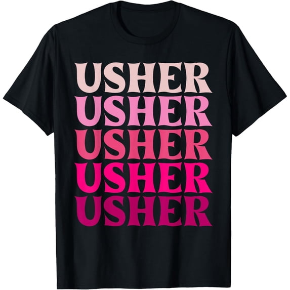 t-shirt Vintage Retro Usher Name T-Shirt mens,black,women,funny,journey,Crew Neck, Short Sleeve,custom clothing patterns.gift
