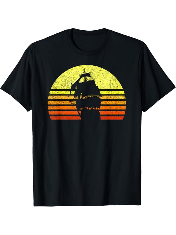 t-shirt Vintage Sailing Pirate Ship Captain Nautical Sailboat Sailor T-Shirt mens t shirt,black,women,funny,misfits,men,journey
