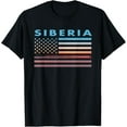 thumbnail image 1 of t-shirt Vintage Sunset American Flag Siberia, Maine T-Shirt mens，black，women，funny，journey，Crew Neck, Short Sleeve,custom clothing patterns., 1 of 4