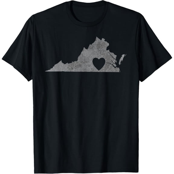 t-shirt Virginia Lovers State Heart | Vintage Throwback Gift T-Shirt mens，black，women，funny，journey，Crew Neck, Short Sleeve,printing
