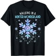 thumbnail image 1 of Walking In A Winter Wonderland Tie Dye Snowflake Christmas T-Shirt men and women can wear, black, white, gifts, 1 of 4