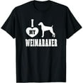 thumbnail image 1 of t-shirt Weimaraner Dog Breed I Love My Dog TShirt T-Shirt mens，black，women，funny，journey，Crew Neck, Short Sleeve,custom clothing patterns.gift, 1 of 4