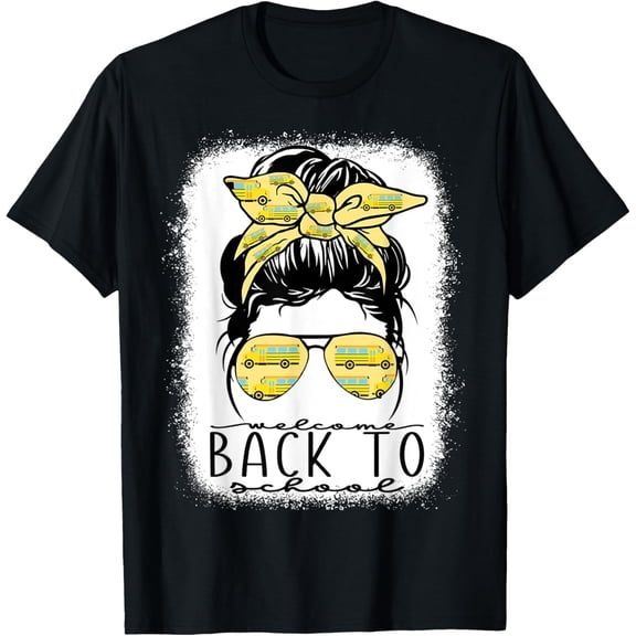 t-shirt Welcome Back To School Bus driver Happy First Day Of School T-Shirt mens，black，women，funny，men，journey，Crew Neck, Short Sleeve,printing