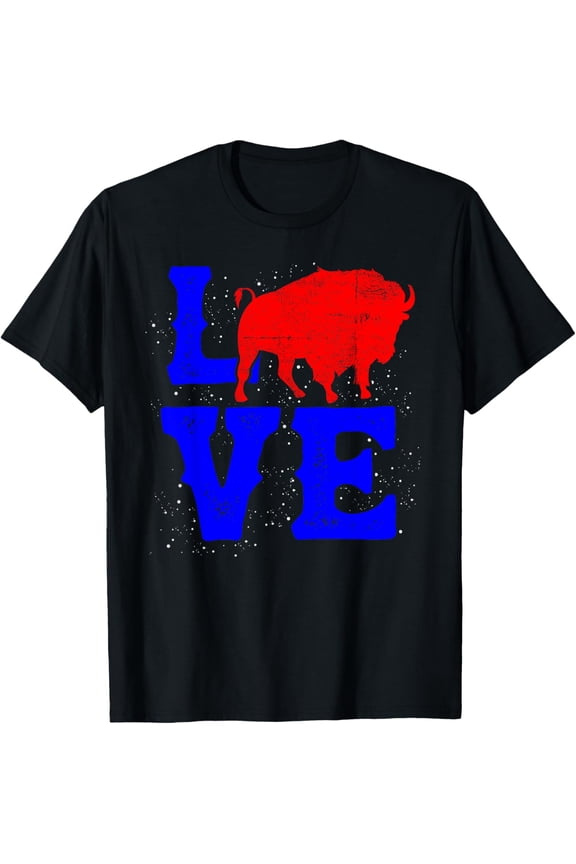 t-shirt Wild American Bison Lover Gift Valentines Day Love Buffalo T-ShirtMen and women can wear, black T-shirts, gifts. Age: M,L，XL 2XL, 3XL, 4XL