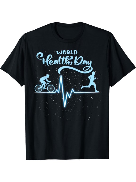 t-shirt World Health Day T-Shirt mens,black,women,funny,journey,Crew Neck, Short Sleeve,custom clothing patterns.gift