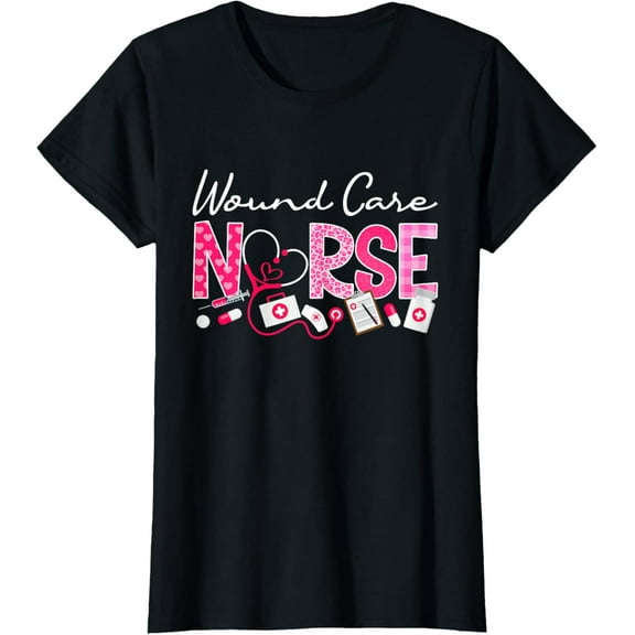 t-shirt Wound Care Nurse Valentine's Day Funny Nursing Stethoscope T-Shirt.