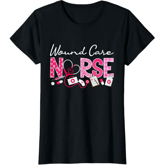 t-shirt Wound Care Nurse Valentine's Day Funny Nursing Stethoscope T-Shirt.