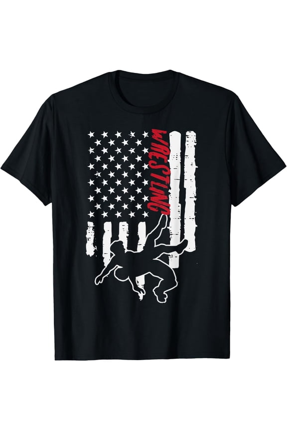 t-shirt Wrestling USA Flag Wrestler Men Women Boys Girls Kids Youth T-Shirt mens,black,women,funny,journey,Crew Neck, Short Sleeve,printing