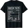 tshirt Writer Nutrition Facts Famous Novel Author Graphic Fun Gift T