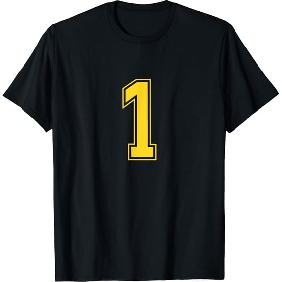 t-shirt Yellow 1 Number Team Junior Sports Numbered Uniform t-shirt mens t shirt,black,women,funny,misfits,men,journey