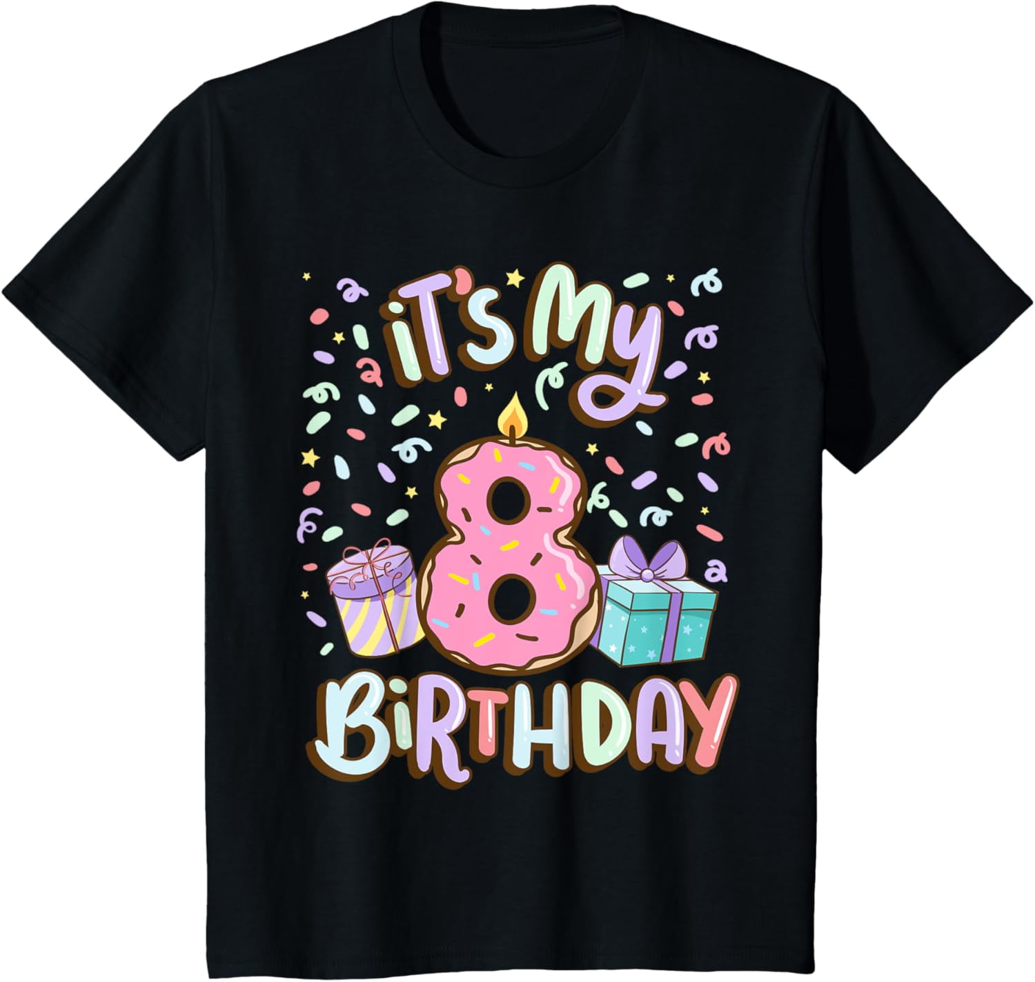 Kids 8th Birthday Gift T-Shirt Straight Outta 2008 for Kids