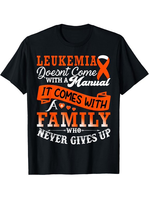 t-shirt leukemia awareness Family Orange Ribbon Warrior Fighter T-Shirt.