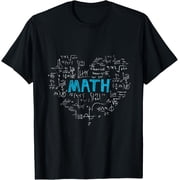t-shirt math lover heart Mathematics Geek gift kids boys men teacher T-Shirt mens black women funny journey Crew Neck, Short Sleeve,printing