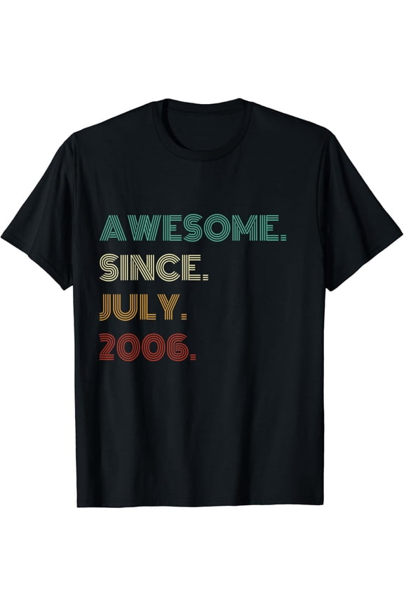 t-shirt18 Years Old Awesome Since July 2006 18th Birthday T-Shirt mens t shirt,black,women,funny,misfits,men,journey