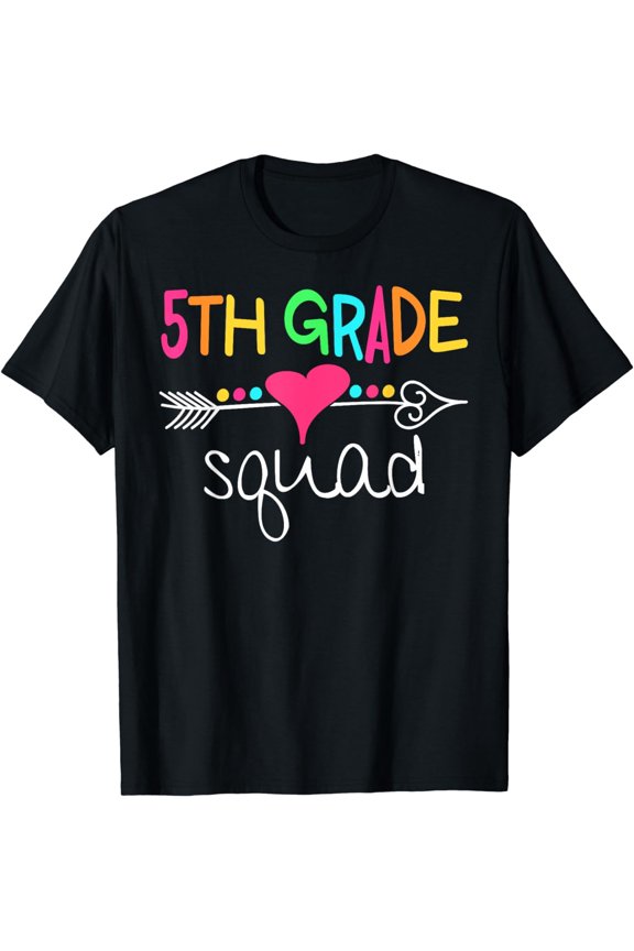 t-shirt5th Grade Squad Fifth Teacher Student Team Back To School T-Shirt mens t shirt,black,women,funny,misfits,men,journey