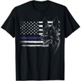 thumbnail image 1 of t-shirtAmerican Flag Blue Line Flag Patriotic K-9 Police Dog T-Shirt mens t shirt，black，women，funny，misfits，men，journey, 1 of 4