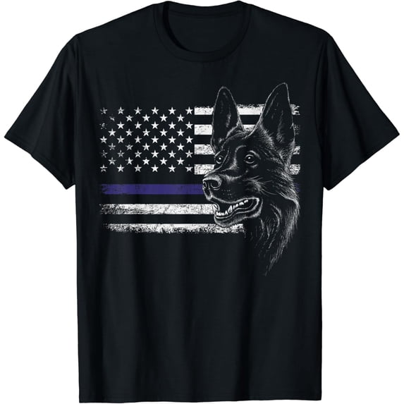 t-shirtAmerican Flag Blue Line Flag Patriotic K-9 Police Dog T-Shirt mens t shirt,black,women,funny,misfits,men,journey