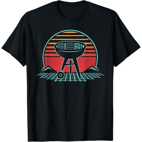 t-shirtBBQ Grill Meat Lover Retro Barbecue 80s Style Grilling Gift T-Shirt mens t shirt，black，women，funny，misfits，men，journey