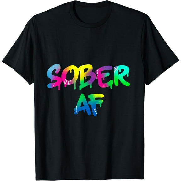 t-shirtFunny Sobriety gift 12 Step Program Gift Sober AF T-Shirt mens t shirt，black，women，funny，misfits，men，journey