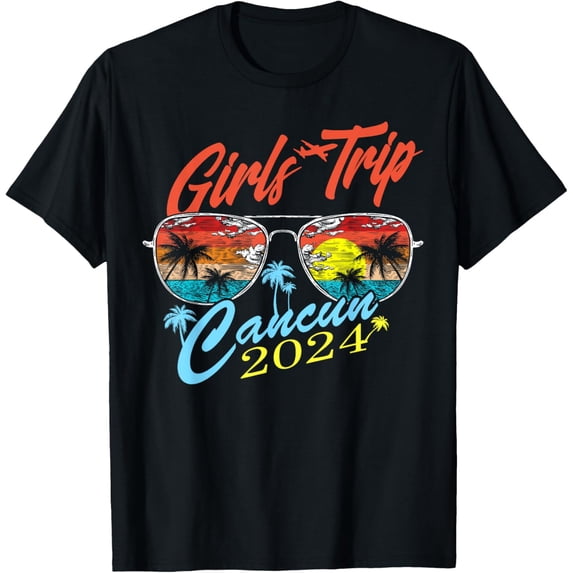 t-shirtGirls Trip Cancun 2024 Mexico Vacation Weekend Birthday T-Shirt mens t shirt,black,women,funny,misfits,men,journey