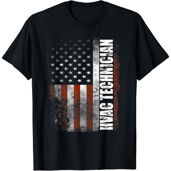 t-shirtHVAC Technician Shirt American Flag T-shirt Gifts HVAC Tech T-Shirt mens t shirt，black，women，funny，misfits，men，journey