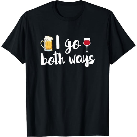 t-shirtI Go Both Ways Beer Lover Wine Drinker Funny Drinking T-Shirt mens t shirt,black,women,funny,misfits,men,journey