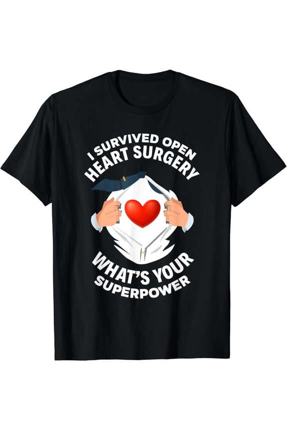 t-shirtI Survived Open Heart Surgery Funny Bypass Heart Survivor T-Shirt mens t shirt，black，women，funny，misfits，men，journey