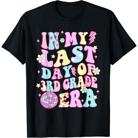 t-shirtIn My Last Day 3rd Grade Era Smile Face Last Day of School T-Shirt mens t shirt,black,women,funny,misfits,men,journey