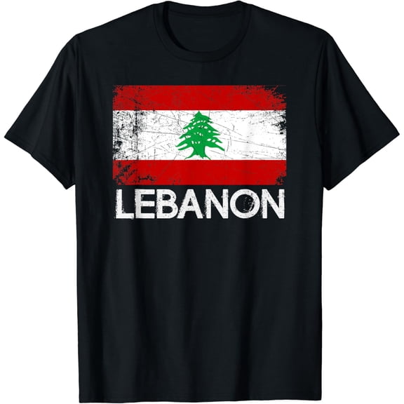 t-shirtLebanese Flag T-Shirt | Vintage Made In Lebanon Gift mens t shirt，black，women，funny，misfits，men，journey