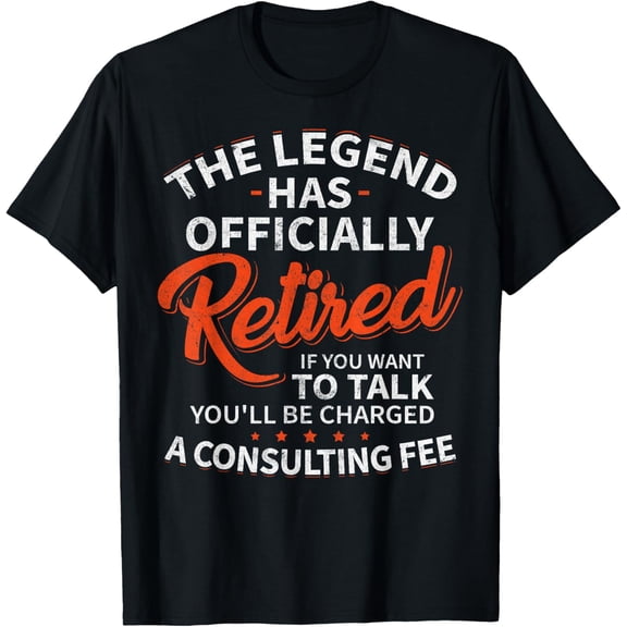 Legend Has Retired Men's Party T-Shirt - Classic Fit, Crew Neck, Short Sleeve, Humor Letter Print (Black) men and women can wear, black, white, gifts