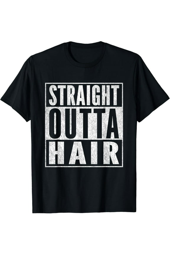 t-shirtMens Funny Bald Joke Straight Outta Hair Loss Baldness T-Shirt mens t shirt,black,women,funny,misfits,men,journey